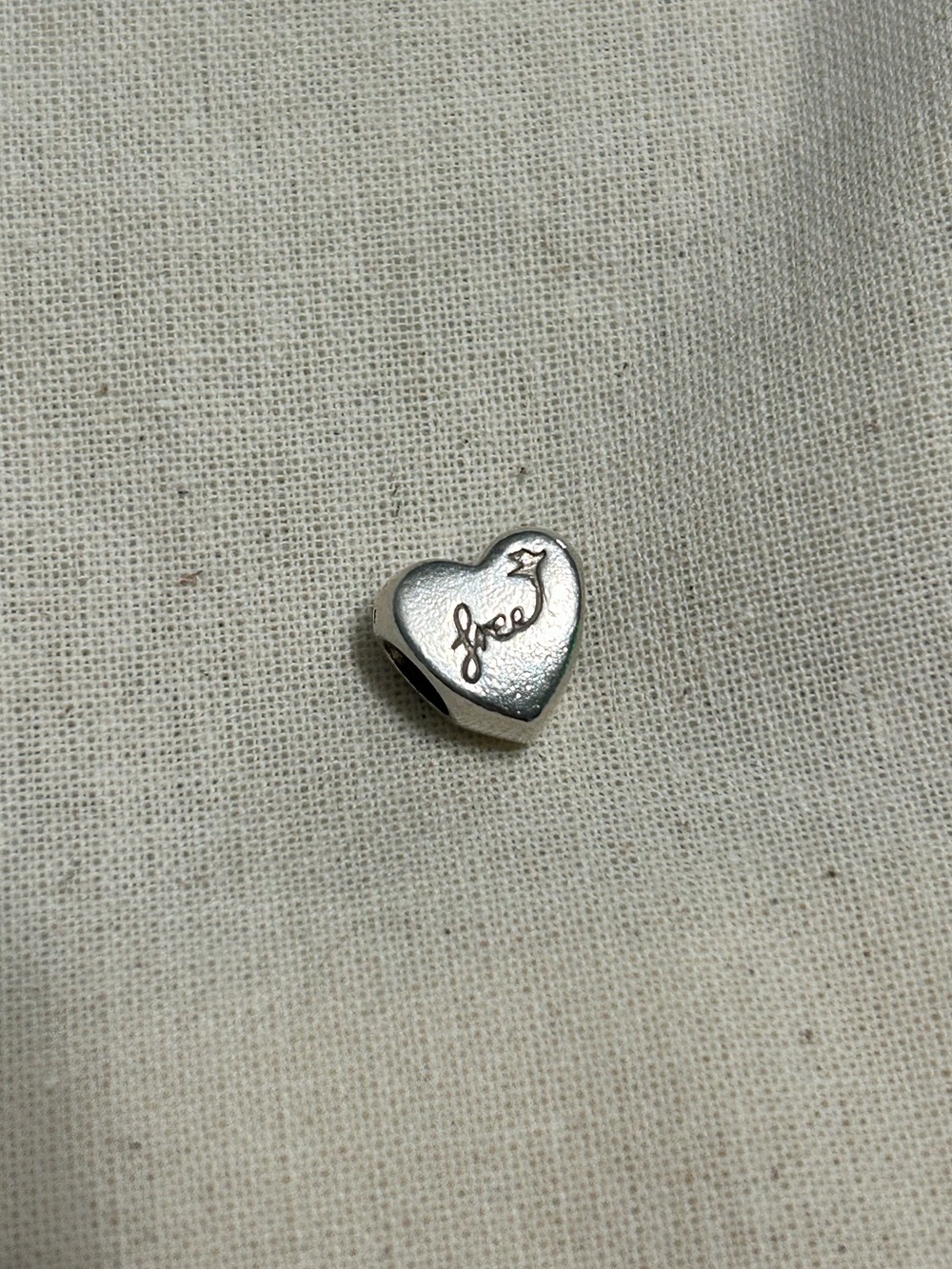 Retired Pandora Silver Heart of Freedom Charm